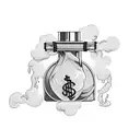 Animated cross and animated money bag smoking a bong tattoo design idea