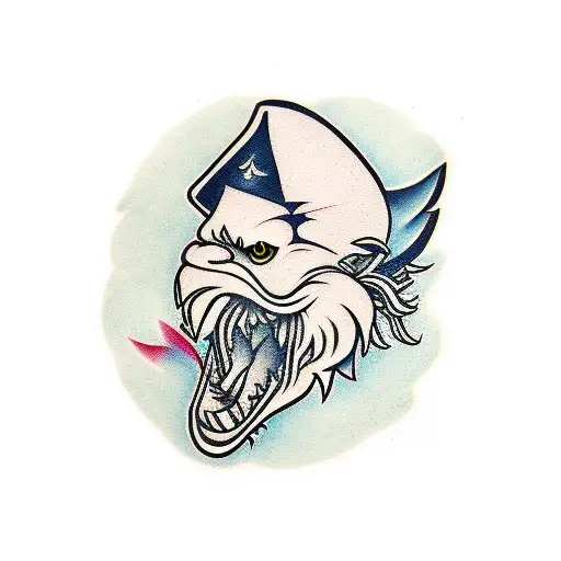 Frightened Tengu tattoo design idea