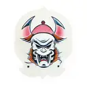 Frightened Tengu tattoo design idea