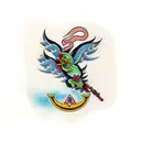 Frightened Tengu tattoo design idea