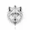 half lion with blue eye half wolf with green eye tatto tattoo design idea