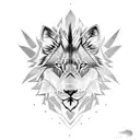 half lion with blue eye half wolf with green eye tatto tattoo design idea