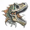 Dinosaur skull tattoo design idea