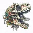 Dinosaur skull tattoo design idea