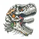 Dinosaur skull tattoo design idea