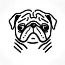 a pug in a spiked collar tattoo design idea