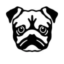 a pug in a spiked collar tattoo design idea