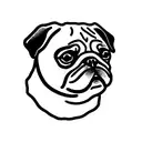 a pug in a spiked collar tattoo design idea