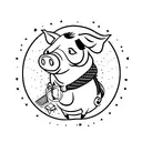 pig tattoo design idea