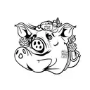 pig tattoo design idea