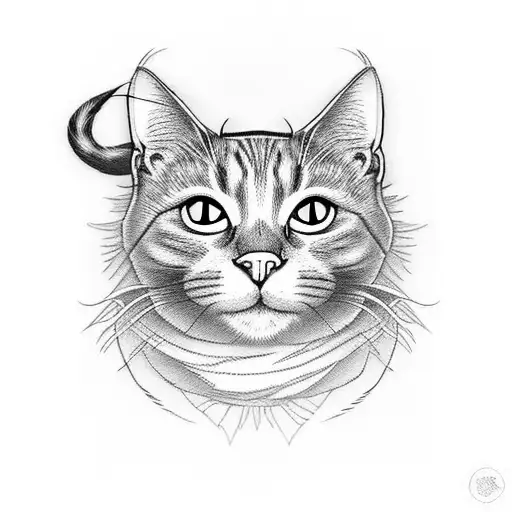 Black cat chasing white cat tattoo design idea
