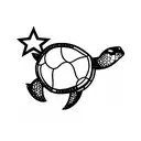 three stars turtle and wave tattoo design idea