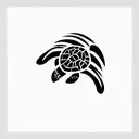 three stars turtle and wave tattoo design idea