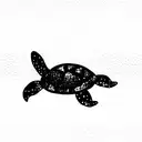 three stars turtle and wave tattoo design idea