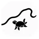 three stars turtle and wave in a line tattoo design idea