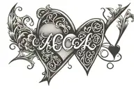 heartbeat line with a heart surrounding it with the initials TG CK JG and SS inside tattoo design idea
