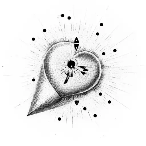 A target with bullet holes forming the shape of a heart, symbolizing the client's passion for competition shooting tattoo design idea