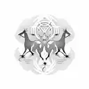 A series of animal silhouettes forming a circle, representing unity and a shared future tattoo design idea