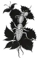 Moth Spider Fly Scorpion Fly Cobweb Raspberries Skull Bee Thorns Centipede tattoo design idea