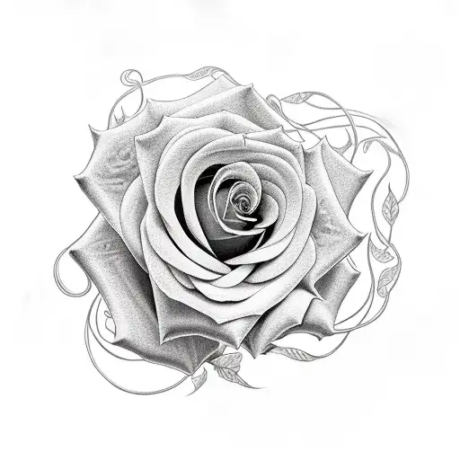 rose crown with vines  tattoo design idea