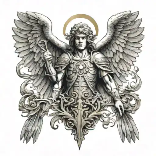 saint michael wings  tattoo design idea