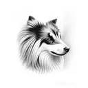 Black Shetland sheepdog tattoo design idea
