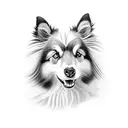 Black Shetland sheepdog tattoo design idea
