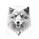 Black Shetland sheepdog tattoo design idea