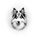 Black Shetland sheepdog tattoo design idea