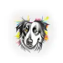 Black border collie tattoo design idea