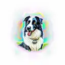 Black border collie tattoo design idea