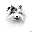 Black Shetland sheepdog with rose background tattoo design idea