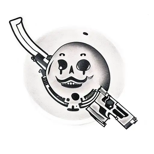 cherry with guns with music with speaker with knife with mechanic tattoo design idea