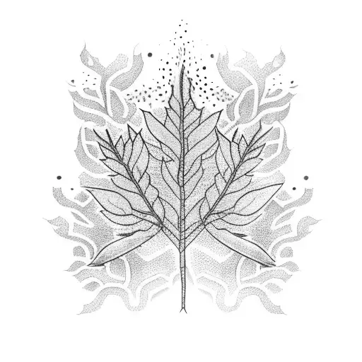 A dotwork tattoo of a tree with honeycombs as leaves and flames at the roots tattoo design idea