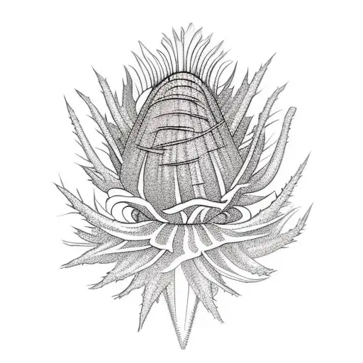 Thistle plant tattoo design idea