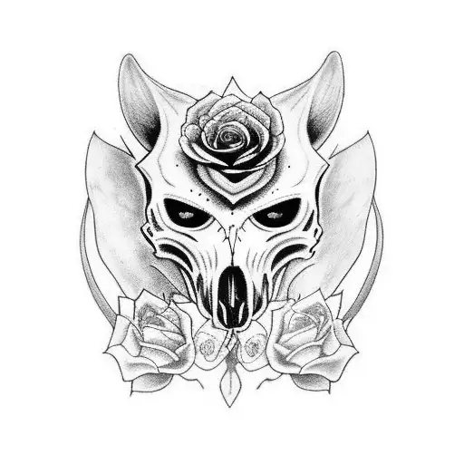 i want a tattoo with mexican suger skull wolf roses and ravens tattoo design idea