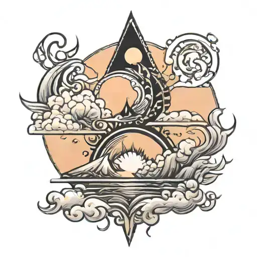 double sunrise tattoo design idea