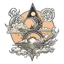 double sunrise tattoo design idea