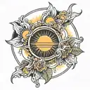 double sunrise tattoo design idea