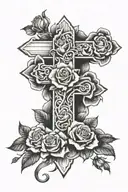 cross, roses, 05/18/16, noah, lucas tattoo design idea