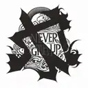 Never give up tattoo design idea