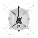 A black-grey tattoo of a software code waveform forming the shape of a guitar tattoo design idea