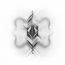 A black-grey tattoo of a software code waveform forming the shape of a guitar tattoo design idea