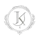crest moon with a letter k initial in the middle tattoo design idea