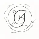 crest moon with a letter k initial in the middle tattoo design idea