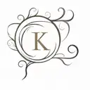 crest moon with a letter k initial in the middle tattoo design idea