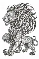 Lion and Fire tattoo design idea