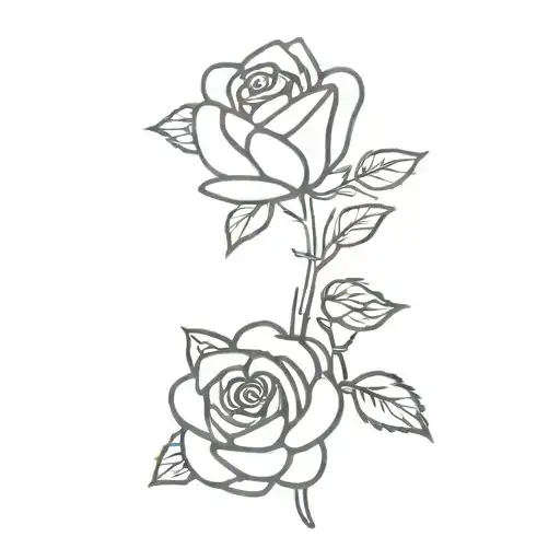 rose and pebble tattoo design idea