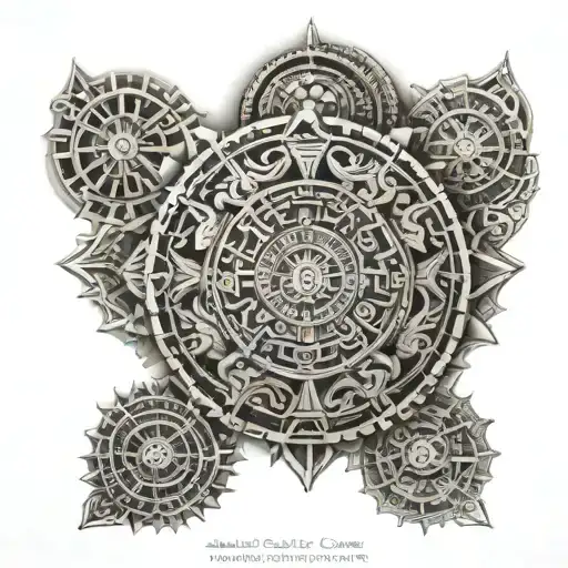 Aztec calendar tattoo design idea