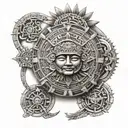 Aztec calendar tattoo design idea
